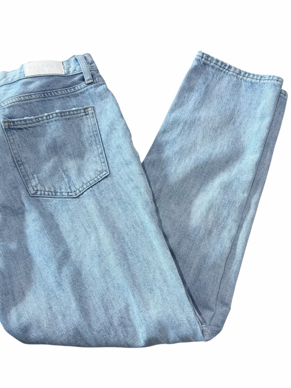 Pistola Distressed Jeans Women’s Size 28 Ripped Light Wash Denim Straight Leg